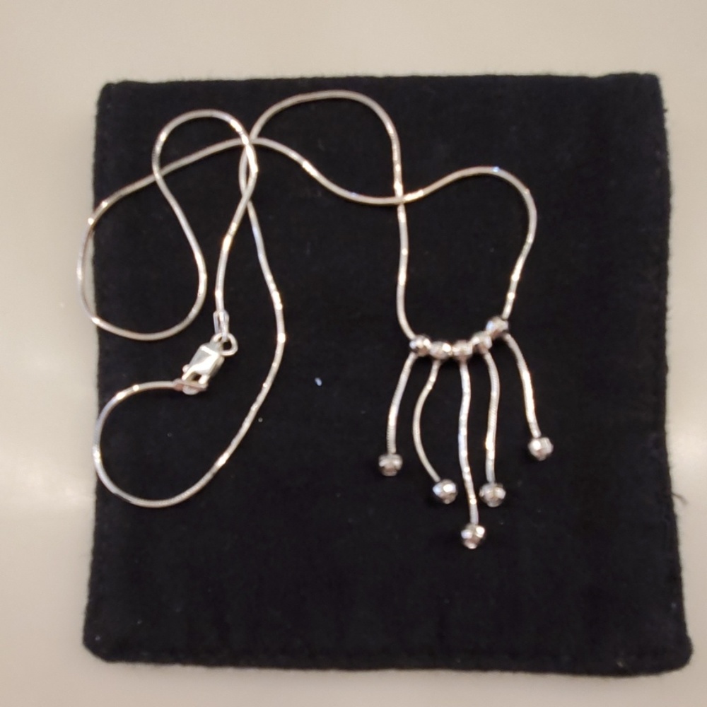 Sterling silver bead dangle necklace